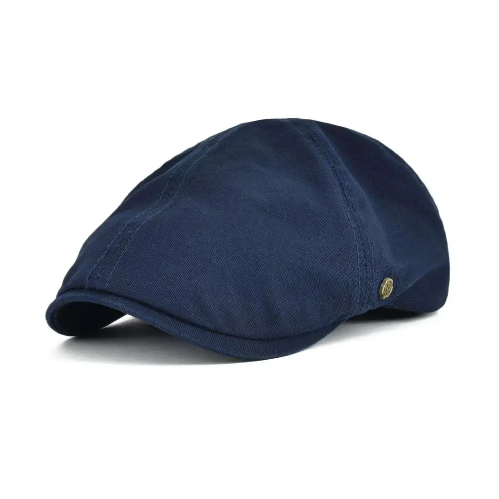 VOBOOM красная летняя хлопковая плоская кепка, кепка плюща s для мужчин и женщин, бордовая Газетница, таксистка, одноцветная Повседневная камуфляжная кепка, берет 063 - Цвет: Синий