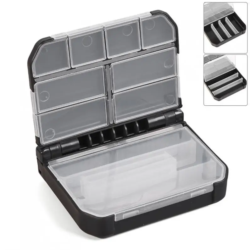 

9.5 x 12 x 3.3cm 12 Activity Compartments Carp Fishing Tackle Box for Fishing Hook Ring Split Shot and Accessories Storage Case