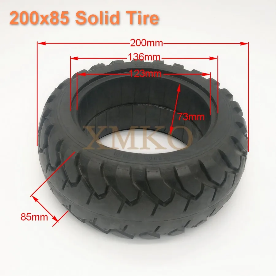 8 inch 200X85 Solid Tire For Electric Scooter Skateboard Brushless Motor Wheel Non Pneumatic Wear-resisting tyre