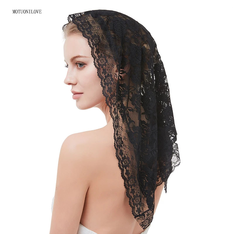 

One Single Layer Soft Lace Short Wedding Veils Shoulder Length Black White Simple Elegant Bridal Veils Accessoire Mariage VE043