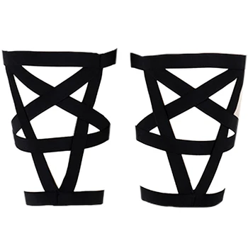 

Thighs new garters for womens tied manic band wearing socks Harajuku elastic garters leg ring strap nightclub carnival wife gift
