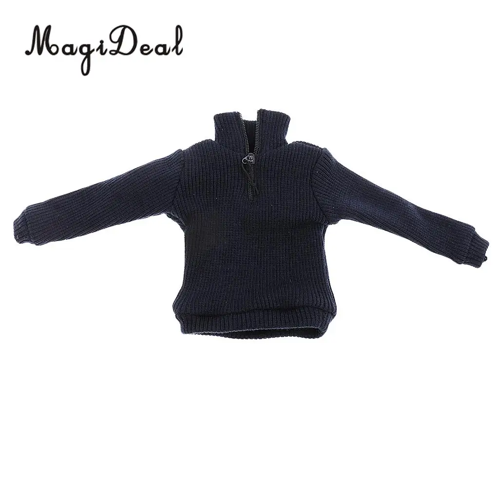 MagiDeal 1/6 Scale Mens Dark Blue Knitted Jumper Sweater Long Sleeve for 12 Inch HT BBI Action Figure  