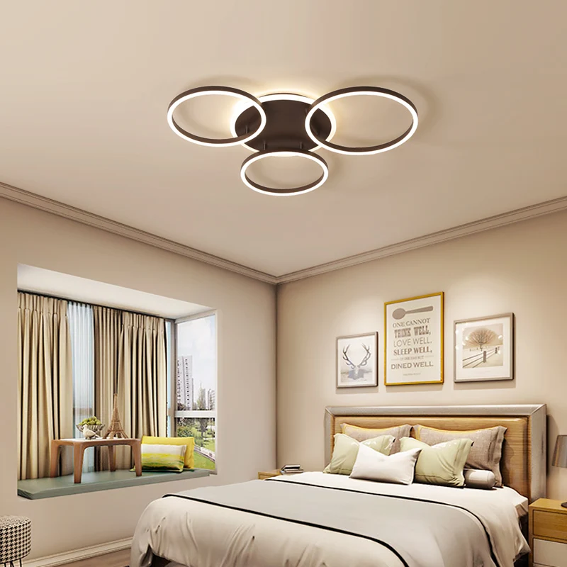 Surface Mounted Led Chandelier White&Coffee Body Modern Led Chandelier Lighting Living room Bedroom Kitchen Dining room L