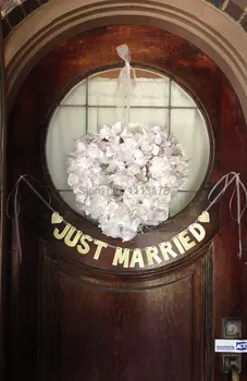 

cheap Just Married Banner Wedding Decoration / Photo Prop garland