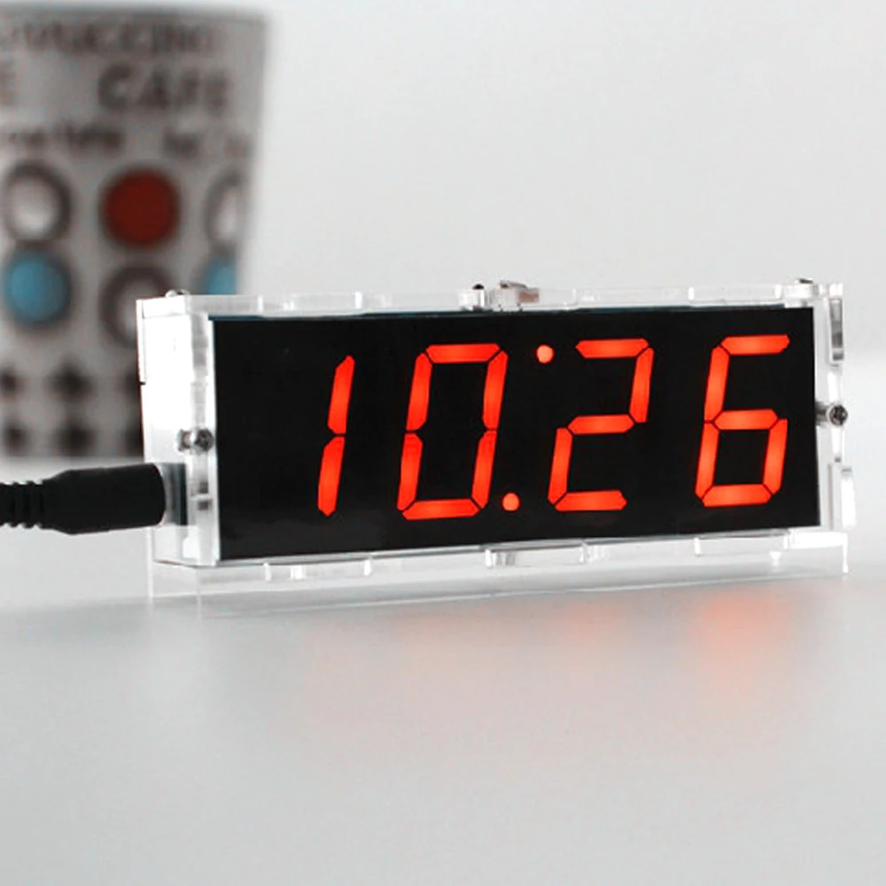 DIY Электронный будильник Набор для изготовления 51 одночиповый микрокомпьютер светильник-контроль светодиодный цифровой дисплей таймер