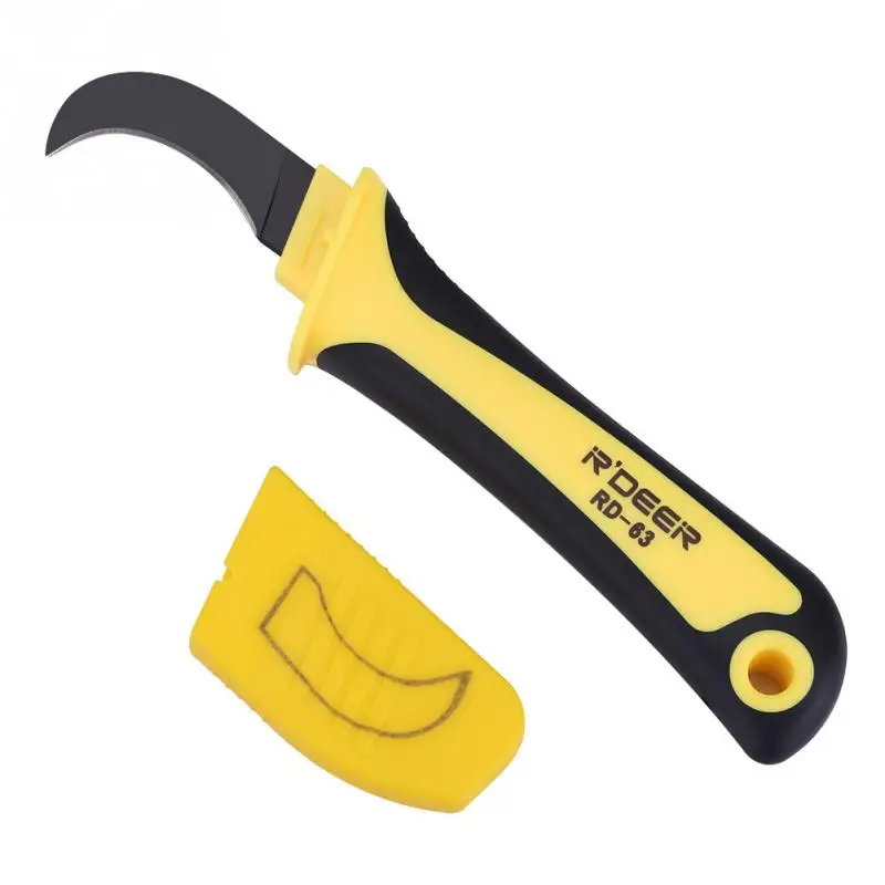 1Pcs Cable Stripping Knife Stainless Steel Blade Insulation Handle Wire