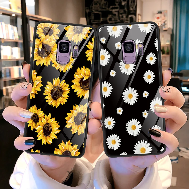 

Summer Flower Cover For Samsung Galaxy J7 J5 Prime J4 A6s A7 A8 A6 Plus 2018 Note 9 8 S8 S9 S10 Plus S10e M10 M20 A50 Glass Case