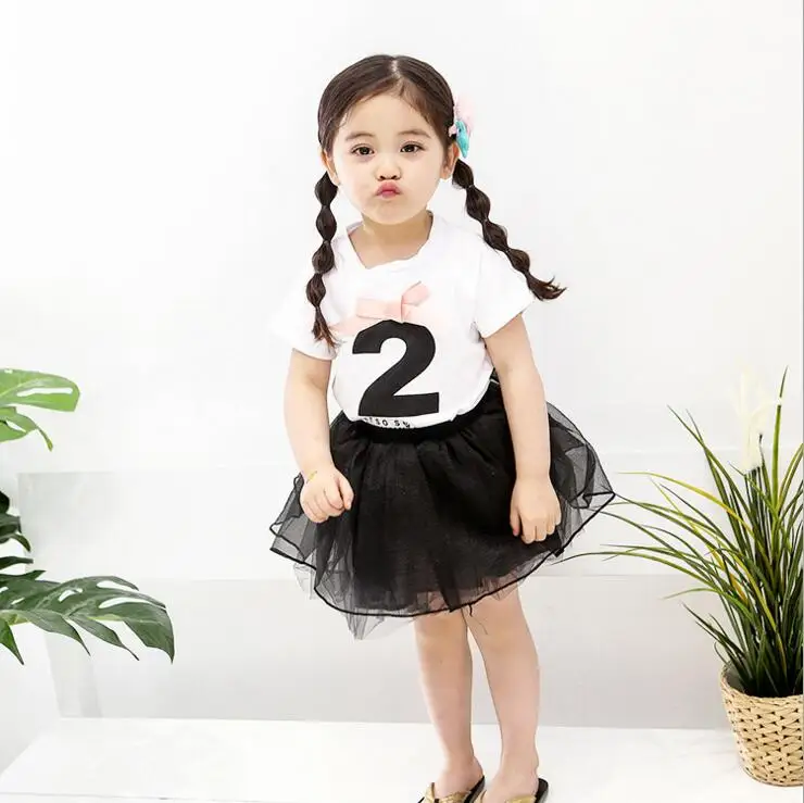 lovely baby girls cotton t shirt and tutu skirt clothing set little