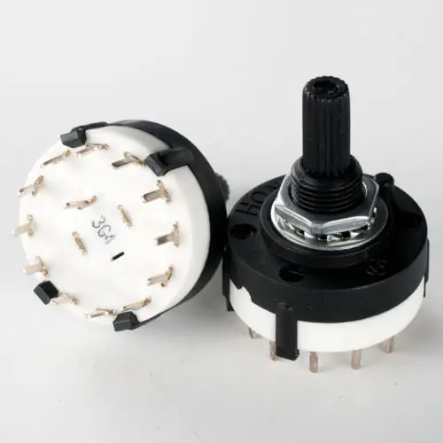 free shipping 10 Pcs 1P11T 1 Pole 11 Position 6mm Knurled Shaft Band Selector Rotary Switch