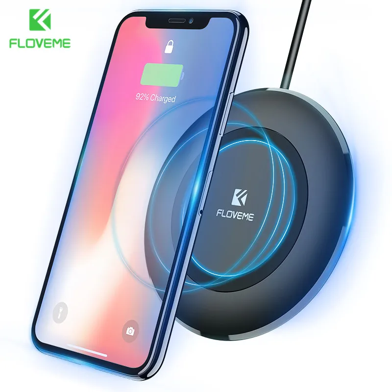 FLOVEME Qi Wireless Charger For Samsung Galaxy S10 S9 Plus S8 Note 9 S7 Charging Wireless Charger For iPhone X XS Max XR 8 Plus