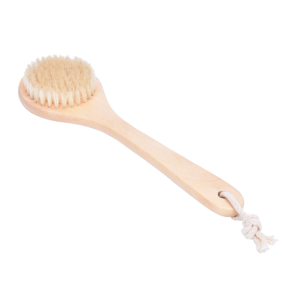 24.5x7.5cm New Wood Handle Bath Brush Wooden Shower Body Bath Brush