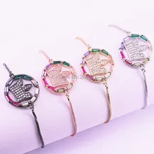 10 шт. модный красочный кубический цирконий круглые Разъемы Браслеты с подвесками для женщин