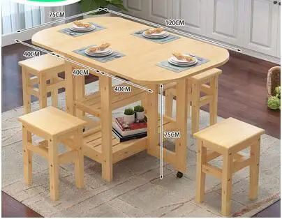 Высокое качество, твердый деревянный складной обеденный стол, набор, многофункциональный, Меса де комедор, Складывающийся стол, Esstisch - Цвет: B2