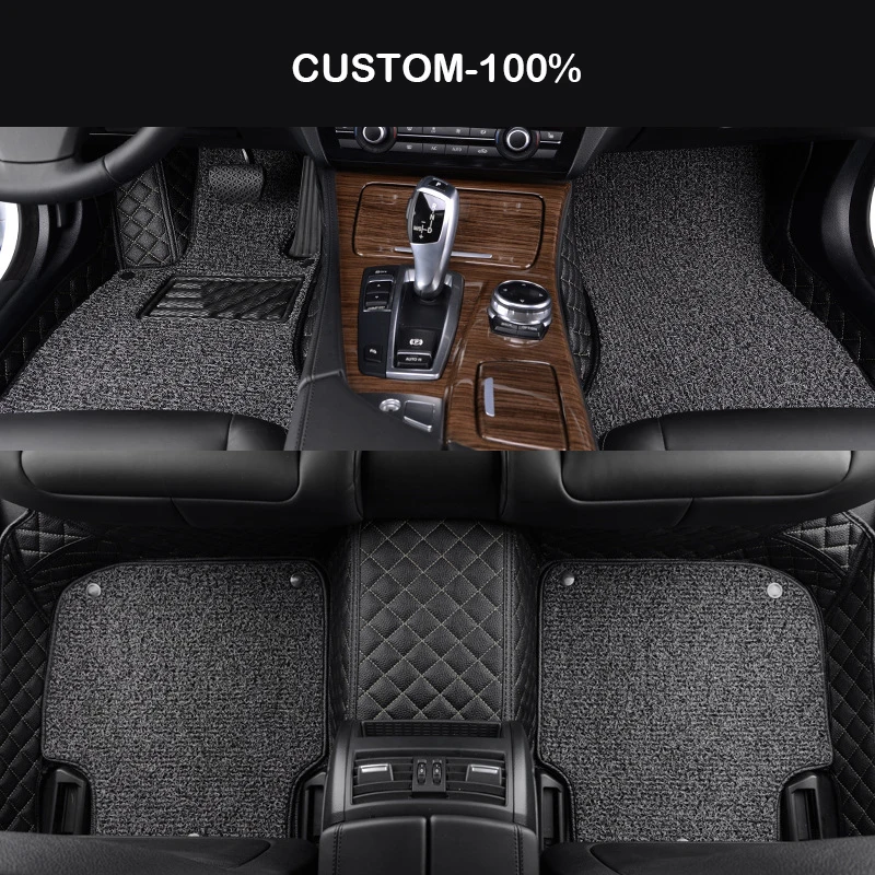 

HLFNTF Double Custom car floor mats For Renault Kadjar Megane2 3 S.R Captur Latitude Fluence laguna