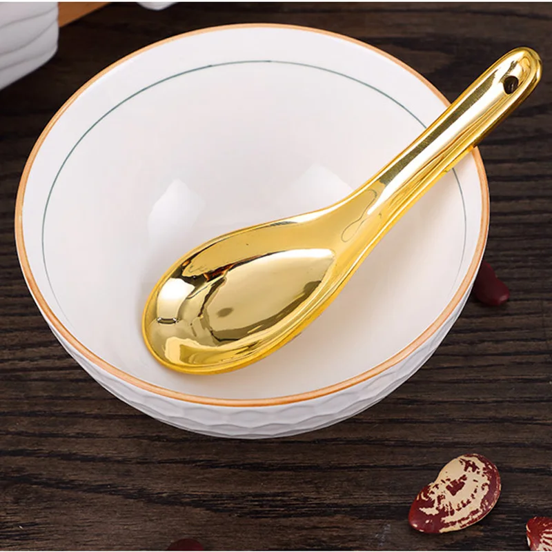 

chinese 5 inch pure copper round soup spoons kids Rice porridge metal multifunction tableware Creative Household Healthful spoon