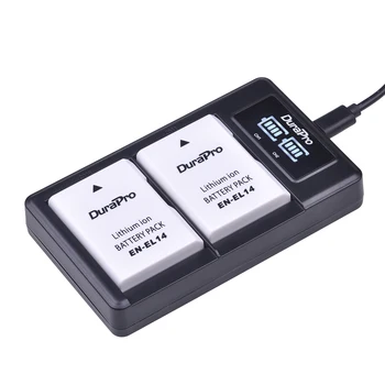 

2pc EN-EL14 EN EL14 EL14A Rechargeable Camera Battery + LED USB Dual Charger for Nikon ENEL14 d5300 d5200 d5100 d3100 d3200 P710
