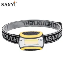 Высокая мощность 3 режима ПВХ мини COB светодиодный налобный светильник лампа для кемпинга светильник 3* AAA батареи Черный дропшиппинг