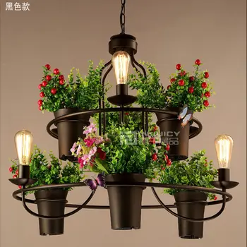 

Modern Home Decor E27 LED Iron Potted Floriculture Lamp Chandelier Light Cafe Bar Store Club Reading Room Bedroom Lighting