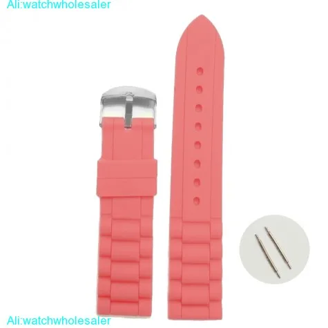 20mm Watermelon Pink Silicone Jelly Rubber Ladies Watch Band Straps WB1002P20JB