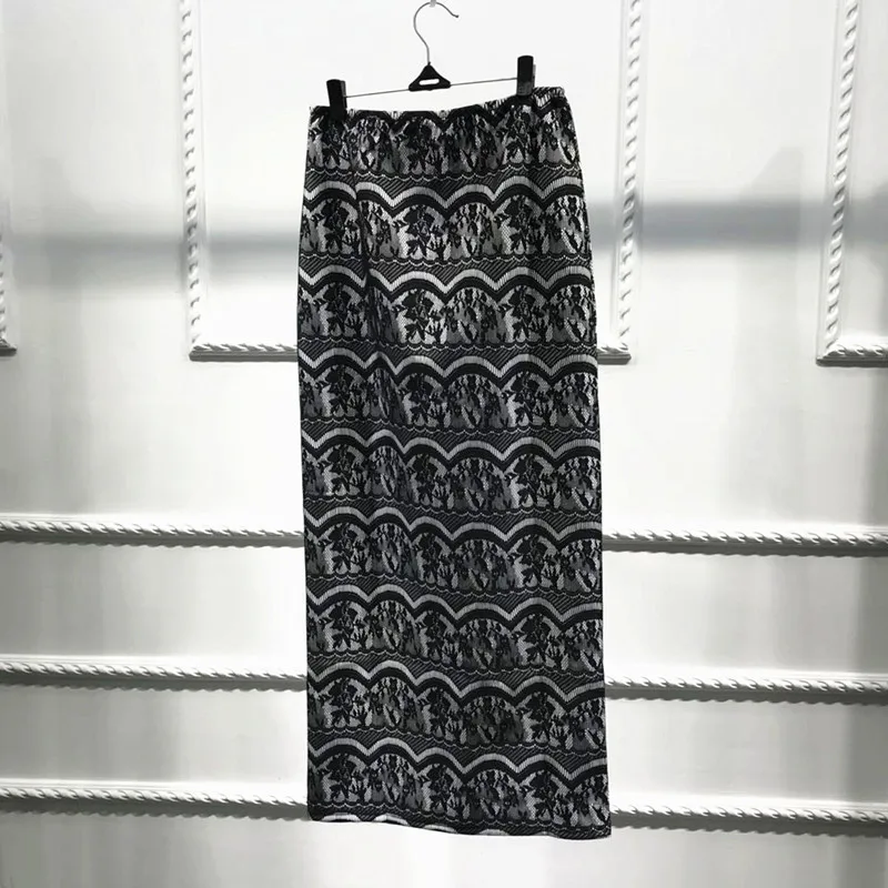 Модная женская юбка-карандаш кружевная элегантная длинная юбка на молнии скромный мусульманский низ длиной до щиколотки вечерние мусульманская одежда зима