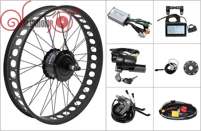 Top 8fun 36V 48V 250W 350W 500W 750W Threaded Fat eBike Rear Conversion Kit for 175mm Rear Dropout Width 0