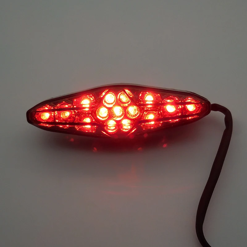 Nordson Motorcycle Brake Stop Running Tail Light LED Rear Light Motocross Moto ATV Dirt Bike Universal 12V 15 LED