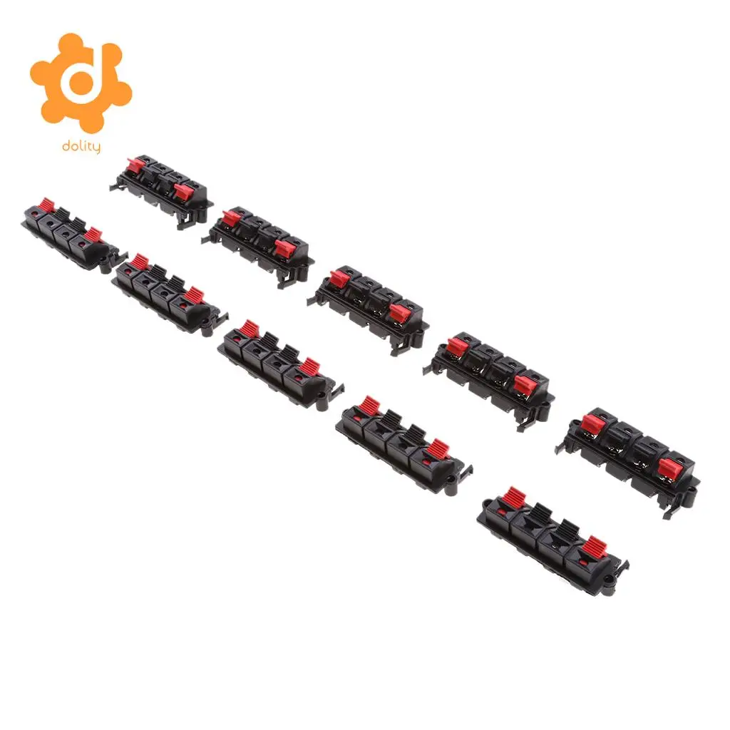 4 Way Jack Spring Speaker Push Connector Terminal Strip Block
