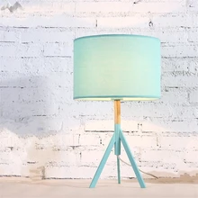 Нордическая простая скатерть настольные лампы красочные деревянные железные Настольные светильники прикроватная тумбочка для спальни гостиная освещение в помещении приспособление украшение