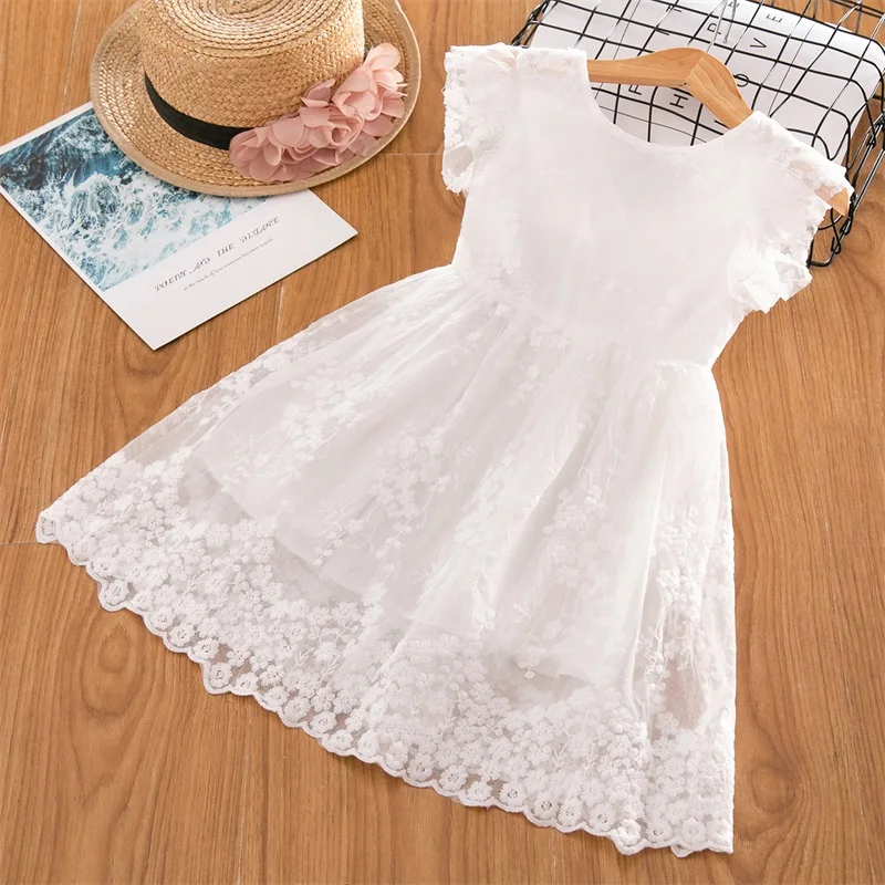 

New Girls Dress Summer Ruffle Sleeve Girls Clothes Flower Princess Dress Children Clothing Casual Baby Girls Dress Vestidos 3 8T
