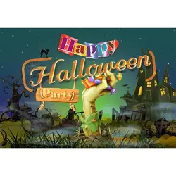 Винил Happy Halloween вечерние фон для ночного неба конфеты старый замок дети трюк или лечения Photo Booth Backgrod g-773