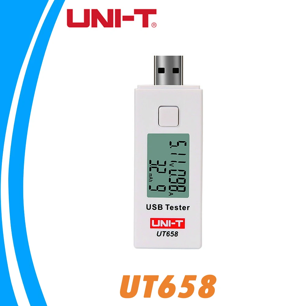 

UNI-T UT658 USB Digital Current Voltage Testers U Disk Doctor Chargers Voltmeter Ameter Capacity Tester 9V 3A with Backlight LCD