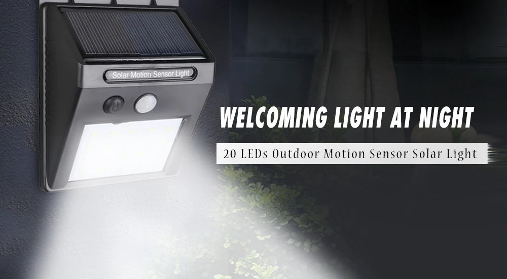 20 LED Outdoor Motion Sensor Garden Yard Waterproof Solar Light 
