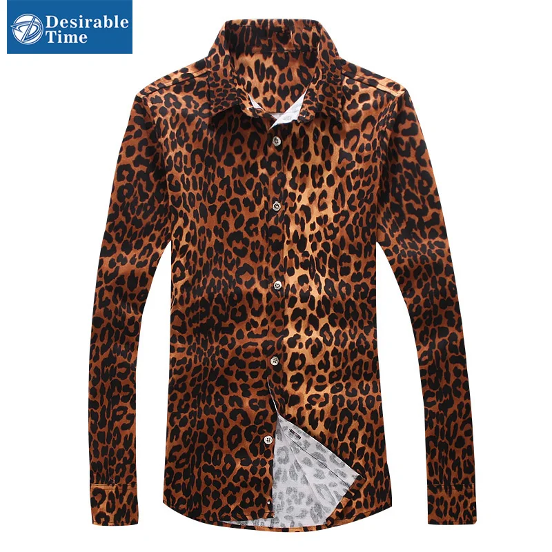 Popular Mens Leopard Print Dress Shirt-Buy Cheap Mens Leopard Print ...