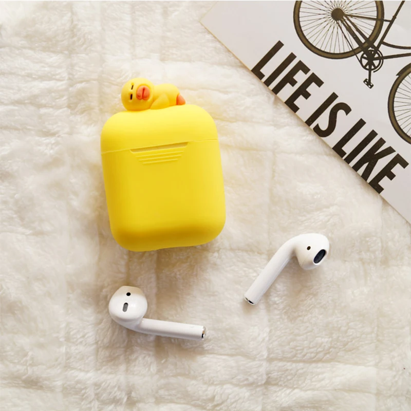 

3D Cartoon DIY Silicone Case for Apple Airpods Accessories Bluetooth Earphones Cute Decoration Case lovely Cover Anti-lost Strap