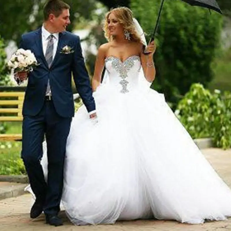 

jordans free shipping Ball Gown Wedding Dresses vestido de noiva White Tulle Sweetheart Princess Weddings crystal louisvuigon