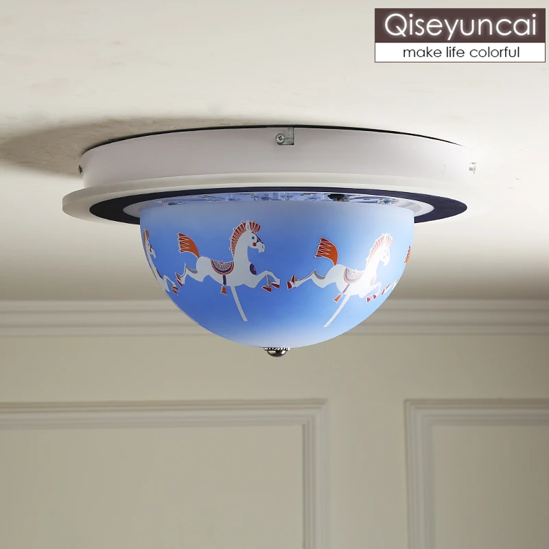 

Qiseyuncai Rotate multi-range two-color children's room led ceiling lamp modern minimalist boy girl bedroom creative lighting