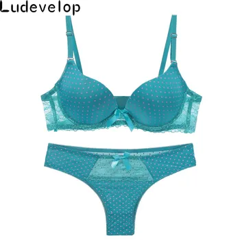 

Teenage Lace Dot Bra Push Up Brassiere Bras For Girl Sexy Bra Panty Sets Women Clothing Underwear Adjustment Bra Set