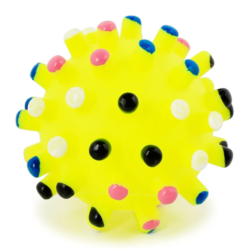 Hoopet Toys Pet Dog Chew Ball Toys Rubber Colorful Squeaker Balls Bite Resistant Dog Toys for Small Dogs Squeaky 6.5CM  (4)