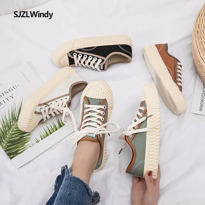 

women fashion canvas casual shoes Casual Sneakers Breathable flat Driving Vulcanize Lovers Walking shoes Drop Shipping