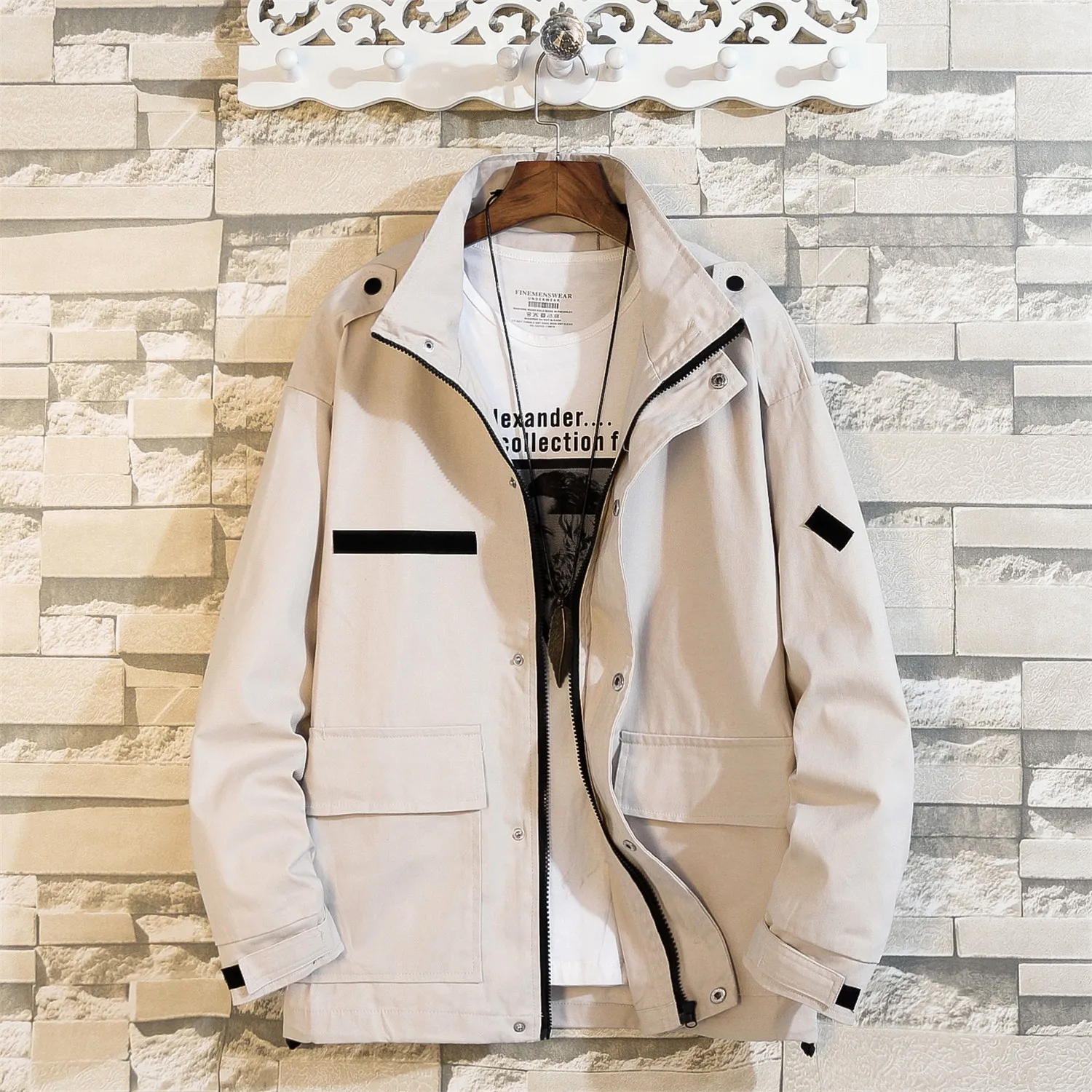 Autumn 2019 Jacket Men Loose Streetwear Cotton Jacket Hip Hop Bomber Jacket Homme Male Coats & Jackets Chaqueta Hombre 5XL