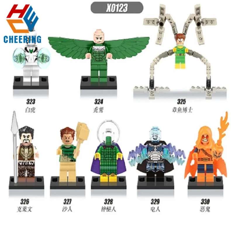 

Single Sale Building Blocks Super Heroes Doctor Octopus Vulture White Tiger Kraven Figures Bricks Dolls Toys for Children X0123