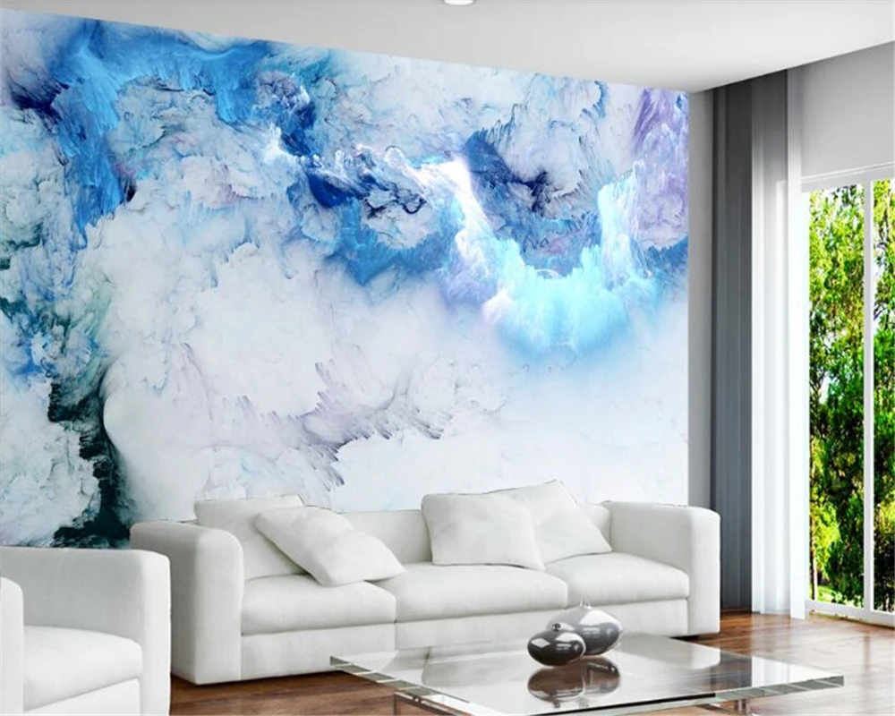 Beibehang Современная индивидуальность интерьерные обои простые скандинавские абстрактные красочные облака фреска фон обои домашний декор