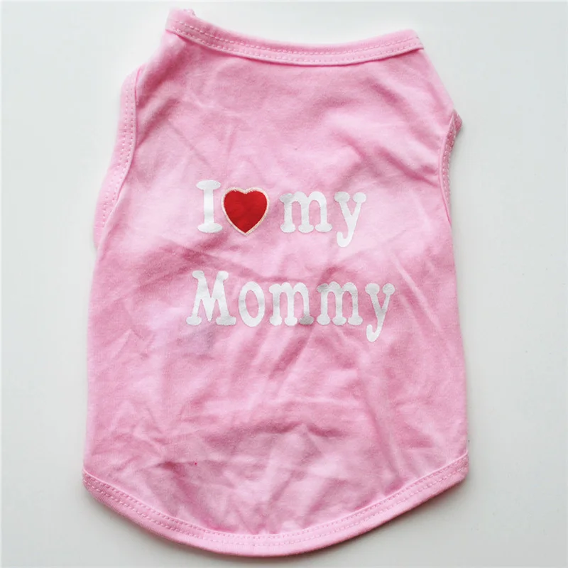 Classic Love Mommy Love Daddy Print Dog Vest