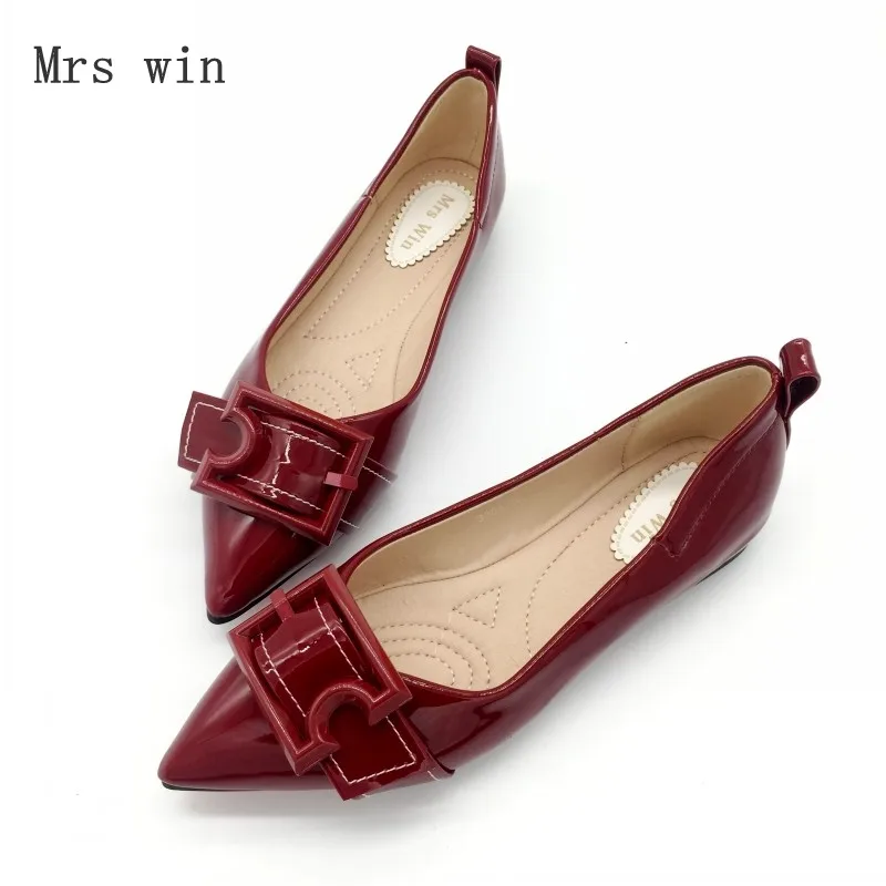 

2018 Shoes Woman Ballet Flats Slip-On Spring Autumn Pointed Toe Woman Single Shoes Buckle Ladies Females Footwear Zapatos Mujer