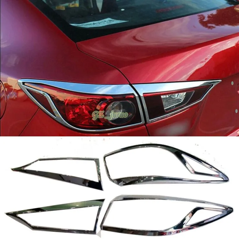 

Chrome Rear Tail Light Lamp Cover Trim 4pcs For Mazda 3 AXELA M3 2014 2015 2016