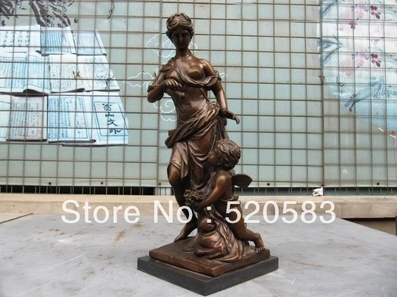 

Western Art Bronze mother With Boy statuary base Marble