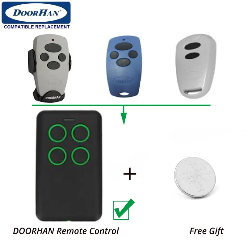 

2pcs DOORHAN Transmitter Replace Remote Key Multi Frequency 280-868MHz Garage Door Duplicator