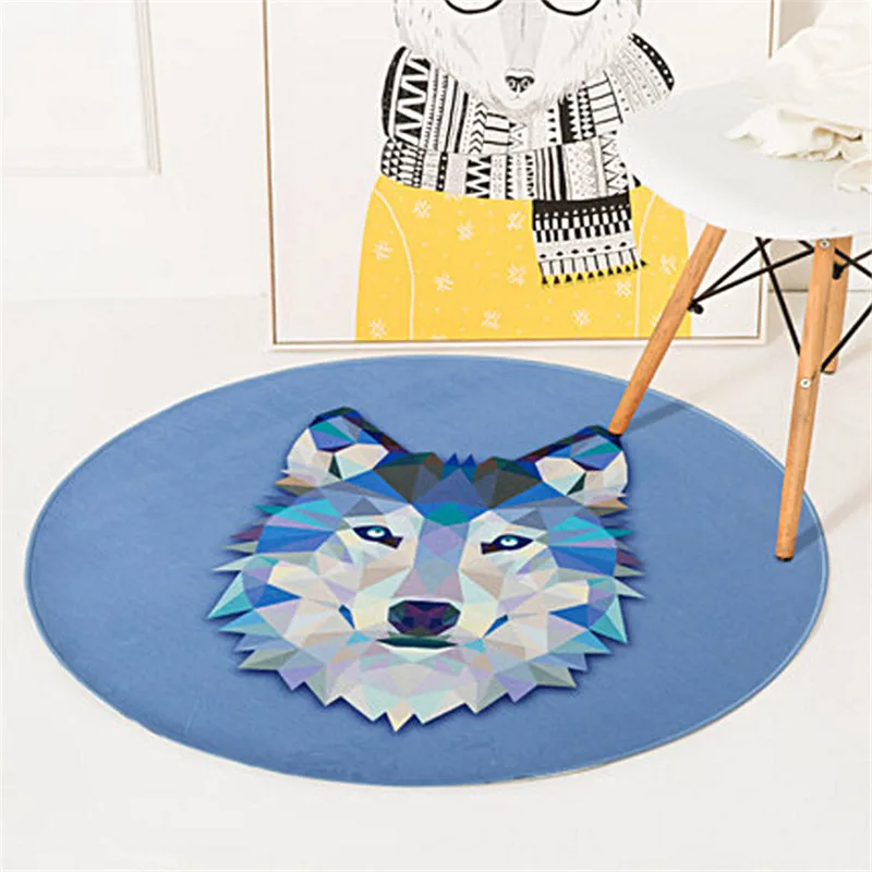 Round Carpet Lion Fox Cat Printed Soft Carpets Anti-slip Rugs Crystal velvet Computer Chair Mat Floor Mat Home Kids Room R600 Round Carpet Lion Fox Cat Printed Soft Carpets Anti-slip Rugs Crystal velvet Computer Chair Mat Floor Mat Home Kids Room R600