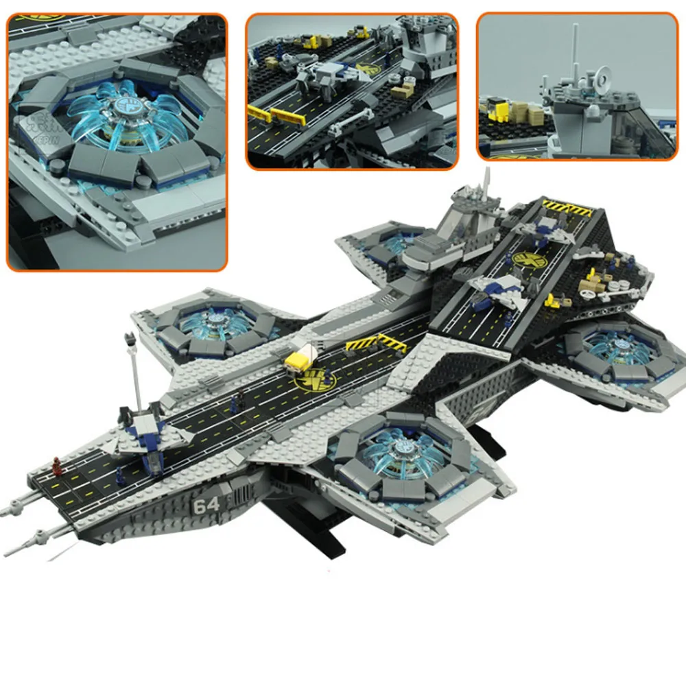 

Lepin 07043 Legoing Marvel Super Heroes Figures The Shield Helicarrier 3057Pcs Legoing Avengers Infinity War Figure 76042 Blocks