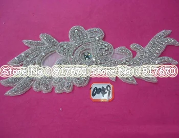

10pcs glass Bling Bling Bridal iron on rhinestone applique Bridal Sash Trim Decoration , Beaded Wedding Crystal Belt